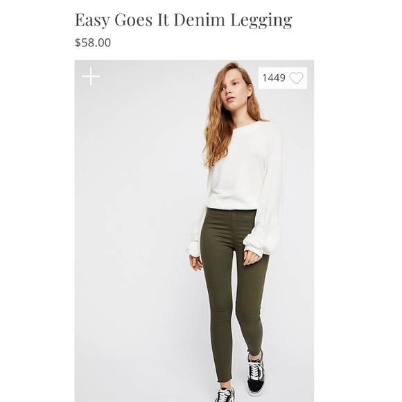 Free People Easy Goes It Denim Leggings (NWT) - Picture 5 of 6